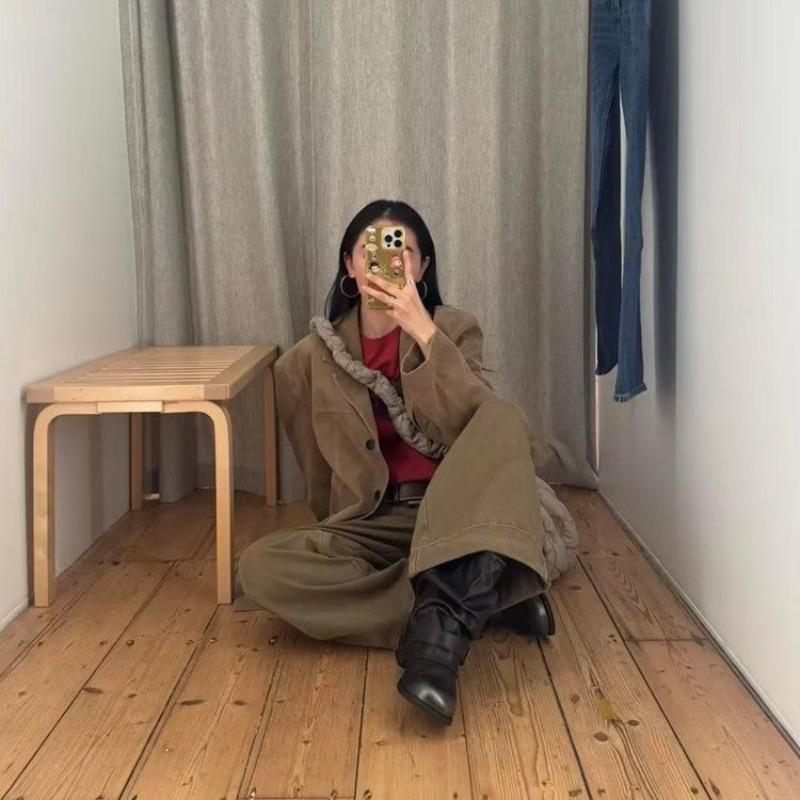 Fashion Fashion Boots Autumn New Round Toe Sleeve Metal Belt Buckle Anti-slip Wear-resistant Medium Heel Short Boots