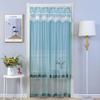 1PC Door Curtain Home Decoration Polyester Pleated Anti Mosquito Lace Embroidery Self Adhesive Double Layer