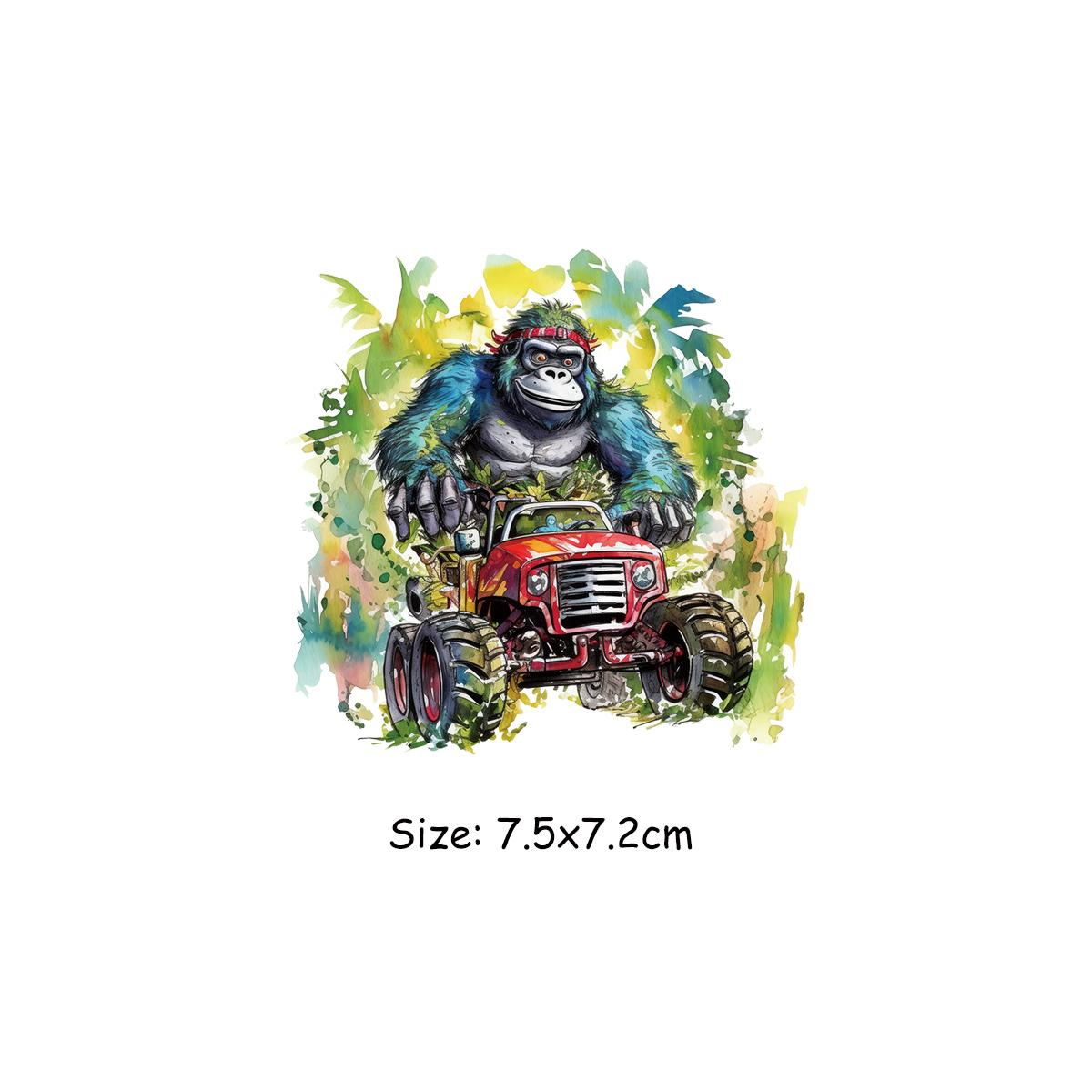 

Термонашивка Happy Animals, теплопередача, толстовки «сделай сам», наклейка на одежду, Parches Ropa, рюкзак, термоперенос, жираф, шимпанзе