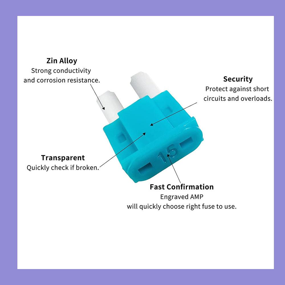 56Pcs Zinc Micro2 Automotive Blade Fuse Assortment Box 5A-30A ATR APT Vehicle Mini Fuse Replacement Kit with Fuse Puller