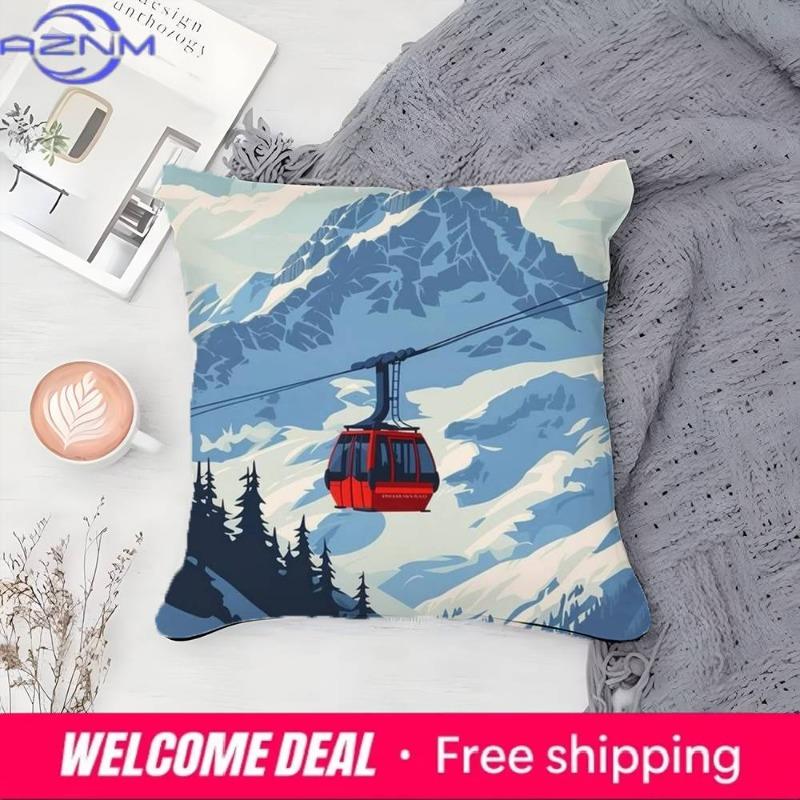Ski Resort Prop Pillow Case Printing Pillowcase Living Room Sofa Cushion Cover Bedroom Room Decor