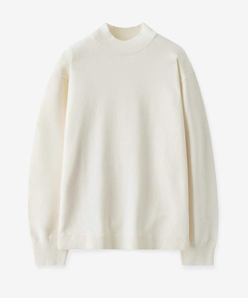 MINAV Cotton Solid Mock Neck Knit [4 Colors]
