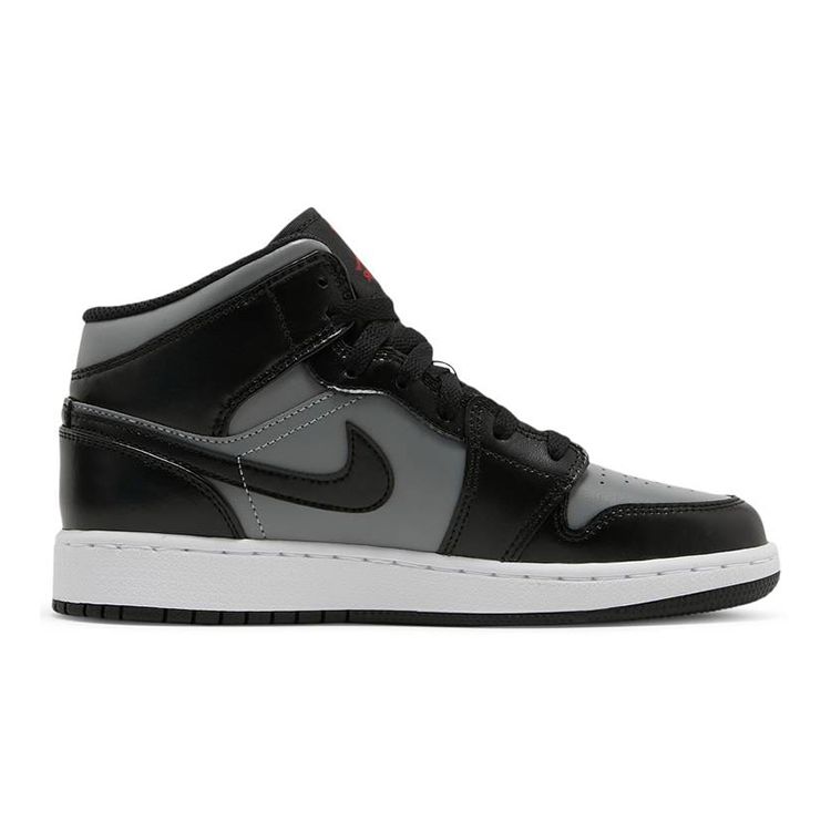 Air Jordan 1 Mid GS Shadow Kids Sneakers Grey Black Particle-Grey 554725-096