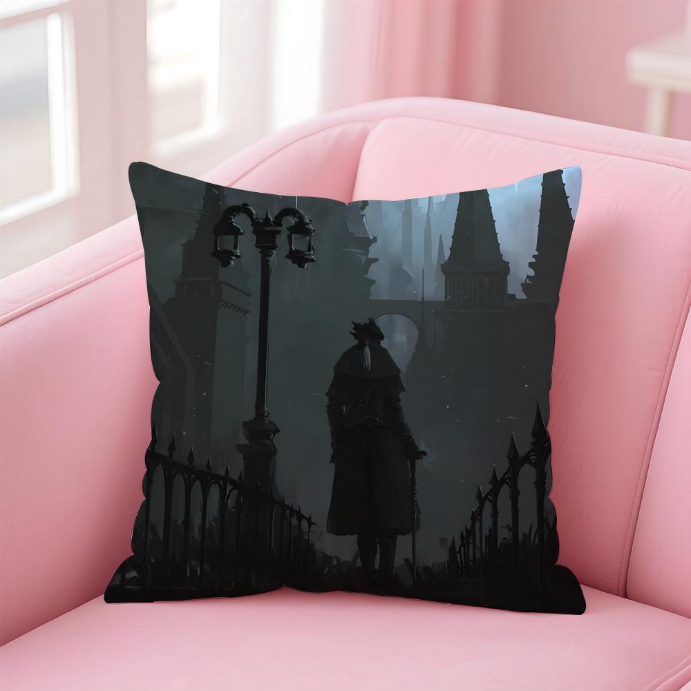 Game Horror BBloodborne Cushion Cover Pillow Case Soft Friendly Fabric  Concealed Zipper