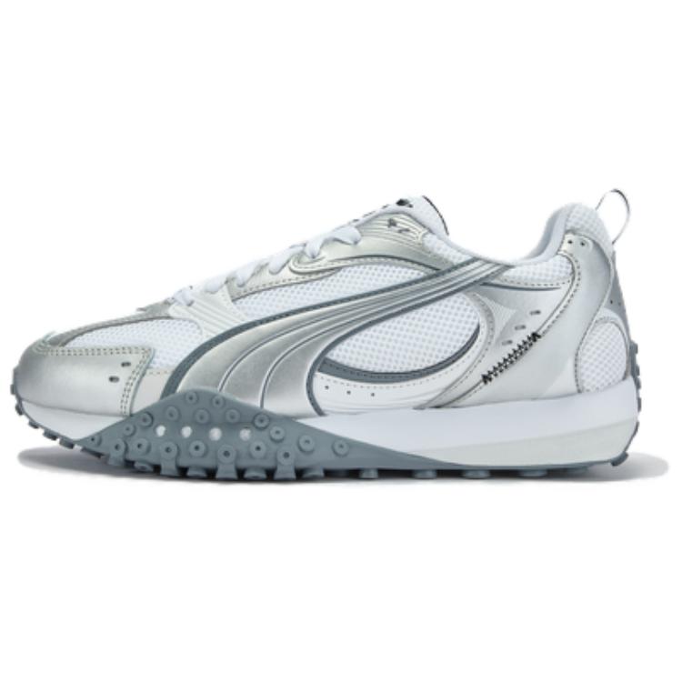 Puma Unisex White Silver BLKTOP RIDER V2 Low Top Casual Shoes 406318-02