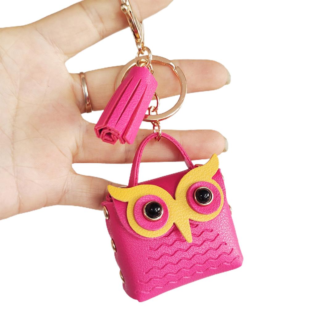 Mehrzweck Mini Eulenförmige Münzbörsen Taschen Modische Rucksackdekoration Schlüsselanhänger Kopfhörertasche für Frauen Mädchen Kleine Tasche