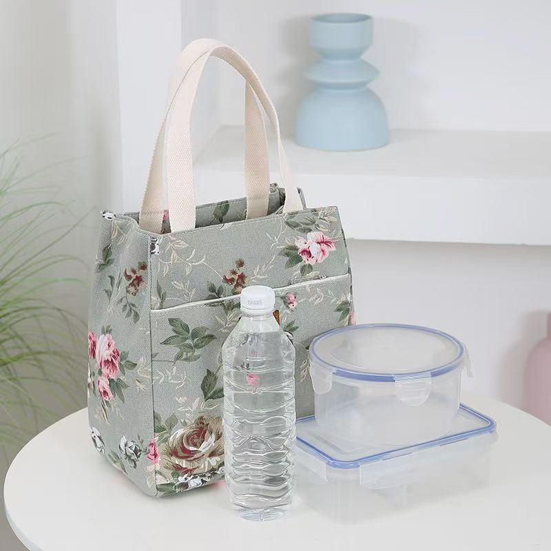 Large-capacity layer bento bag, casual office workers bring meals, portable lunch bags, and hand-carried lunch box bags.