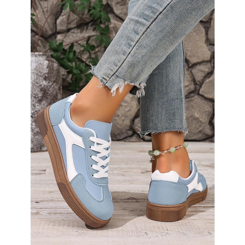 Women's Lace Up Sports Shoes - Low Cut Design, Suitable for Fitness, Skateboarding, Daily Wear and Casual Shoes All Season, Women's Sports Shoes