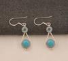 Solid 925 Sterling Silver Turquoise & Blue Topaz Gemstone Handmade Designer Dangle Drop Earring Women Jewelry