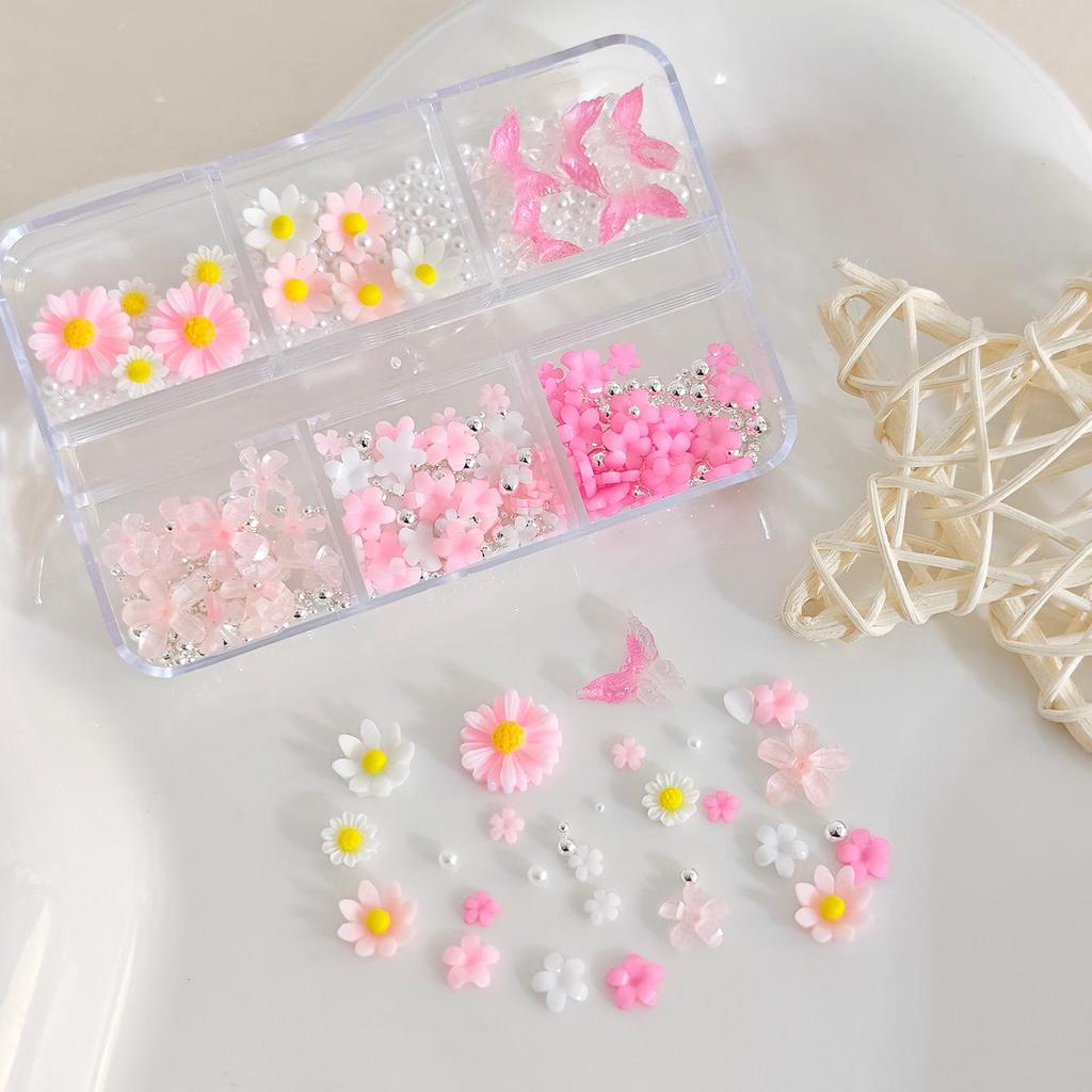 Nail Art Resin Charms Set - Daisy & Bee 3D Decorative Accessories