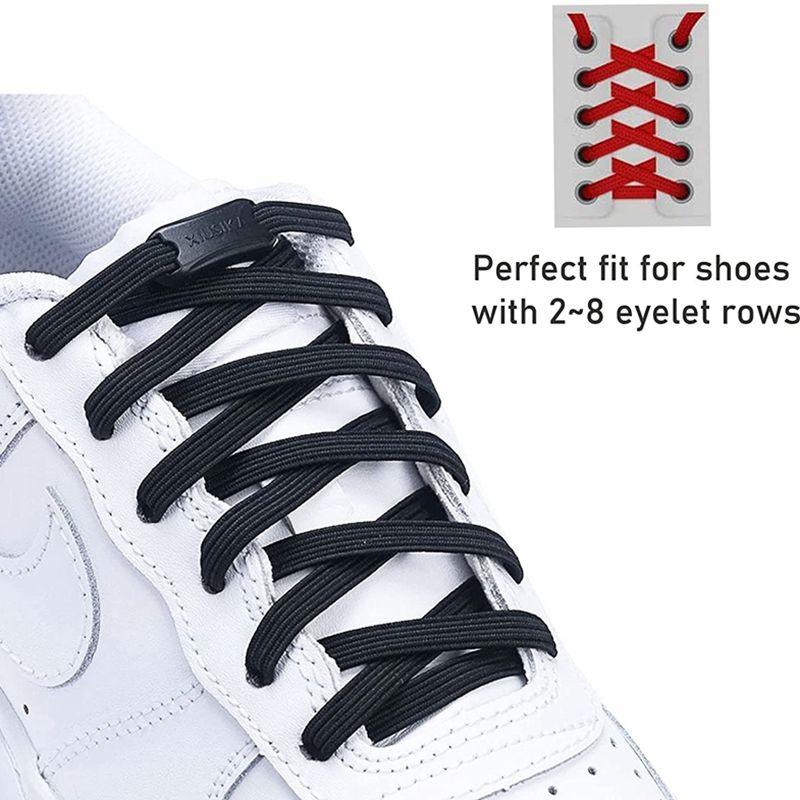 1 Pair No Tie Shoe Laces Elastic Laces for Sneakers Flat Shoelaces Without Ties Shoelace with Lock for Kids Adult Shoestrings