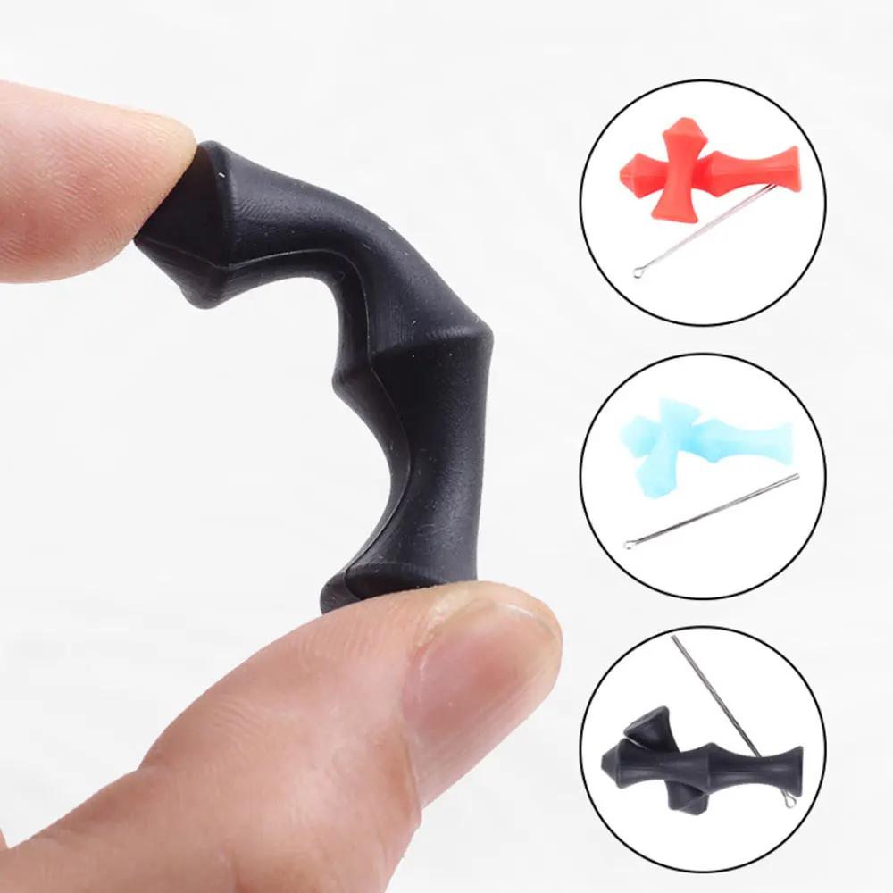3pcs/set Archery Finger Guard Bowstring Saver Tab for Recurve Bow Silicone Release Protector Gear Accessory
