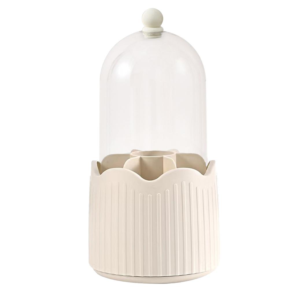 Make-up Pinselhalter Transparent Staubdicht 360 Grad Drehbar Pinsel Aufbewahrungsbox Gelb