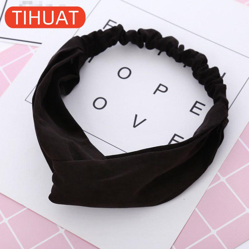 

Women s Suede Headband Spring Autumn Elastic Hairbands Cross Knot Headband Girls Hair Accessories чорний