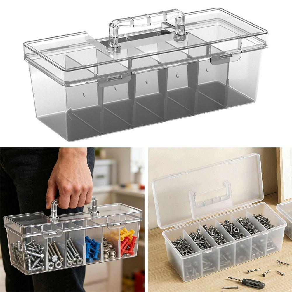 Multi-functional Tool Storage Box Transparent Hardware Tool Organizer Parts Organizing