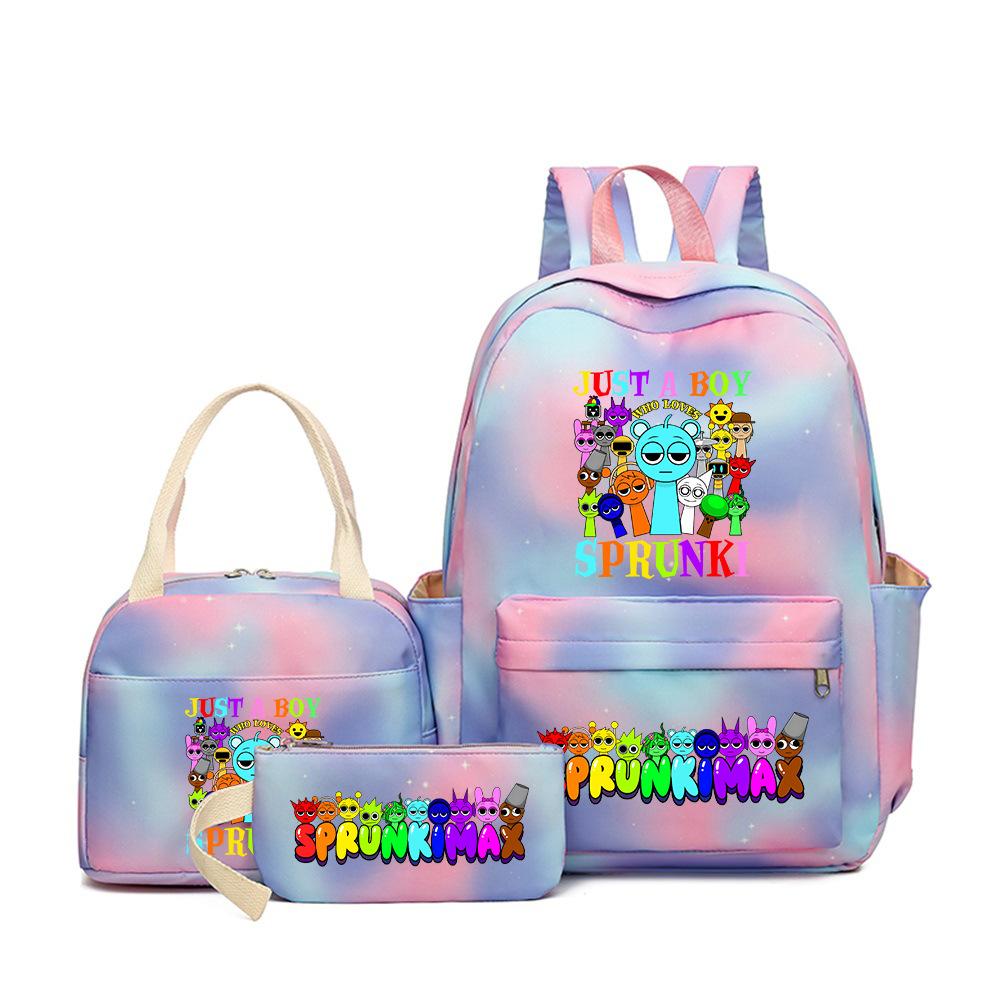 Rhythm box sprunki peripheral schoolbag boys and girls schoolbag primary school junior high school students backpack D
