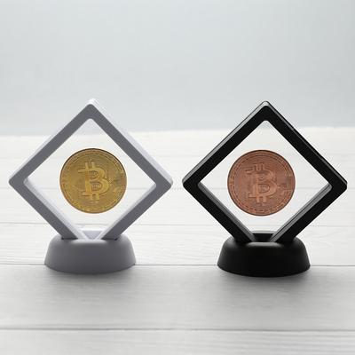 Bitcoin Bit Coin Litecoin Ripple Metal Mindemønt Med Stand