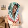 Satin Fabric Silk Satin Turban Breathable Bandana Head Scarf Elegant Flower Printed Scarf  Girls