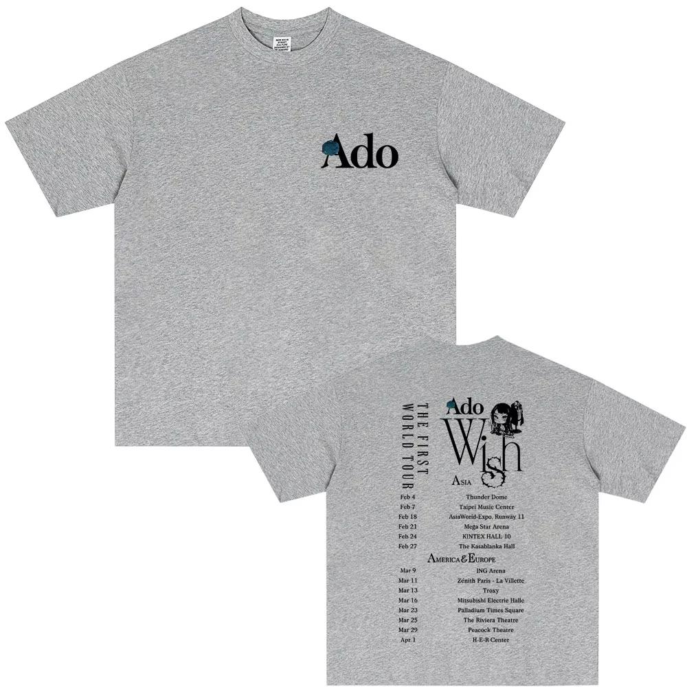 Hot Ado World Tour Hibana Tshirt Men Women 2026 summer Fashion Casual T Shirts MenCasual Cotton Vintage Short Sleeve Top