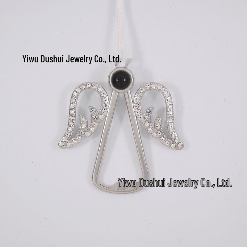10mm Micro-Carved Angel Wing Projection Pendants - Custom Color Picture Christmas Ornaments