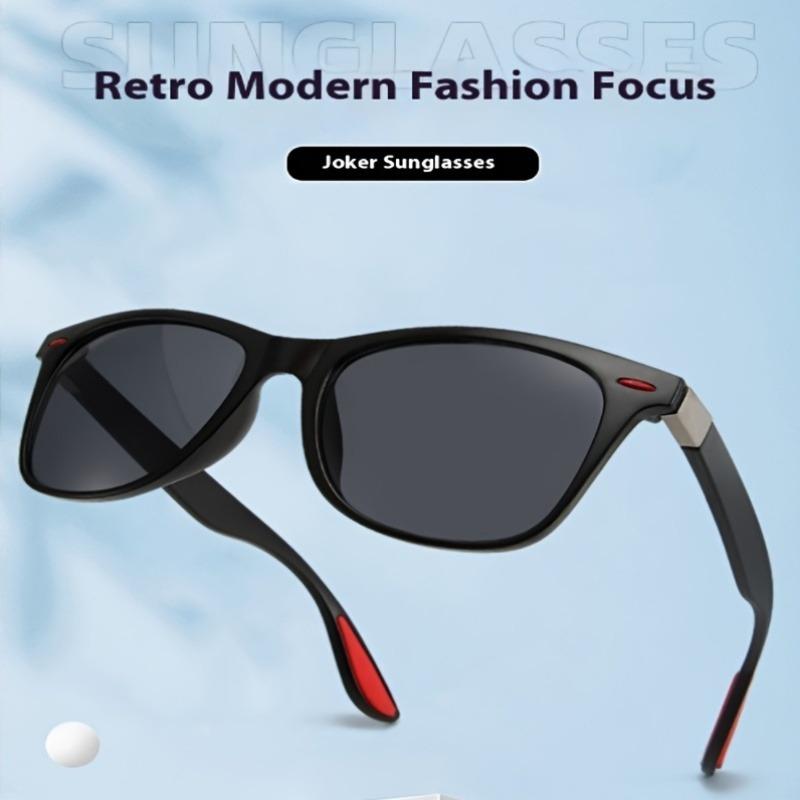 3 Sets of Retro Modern Sunglasses Black Blue Orange