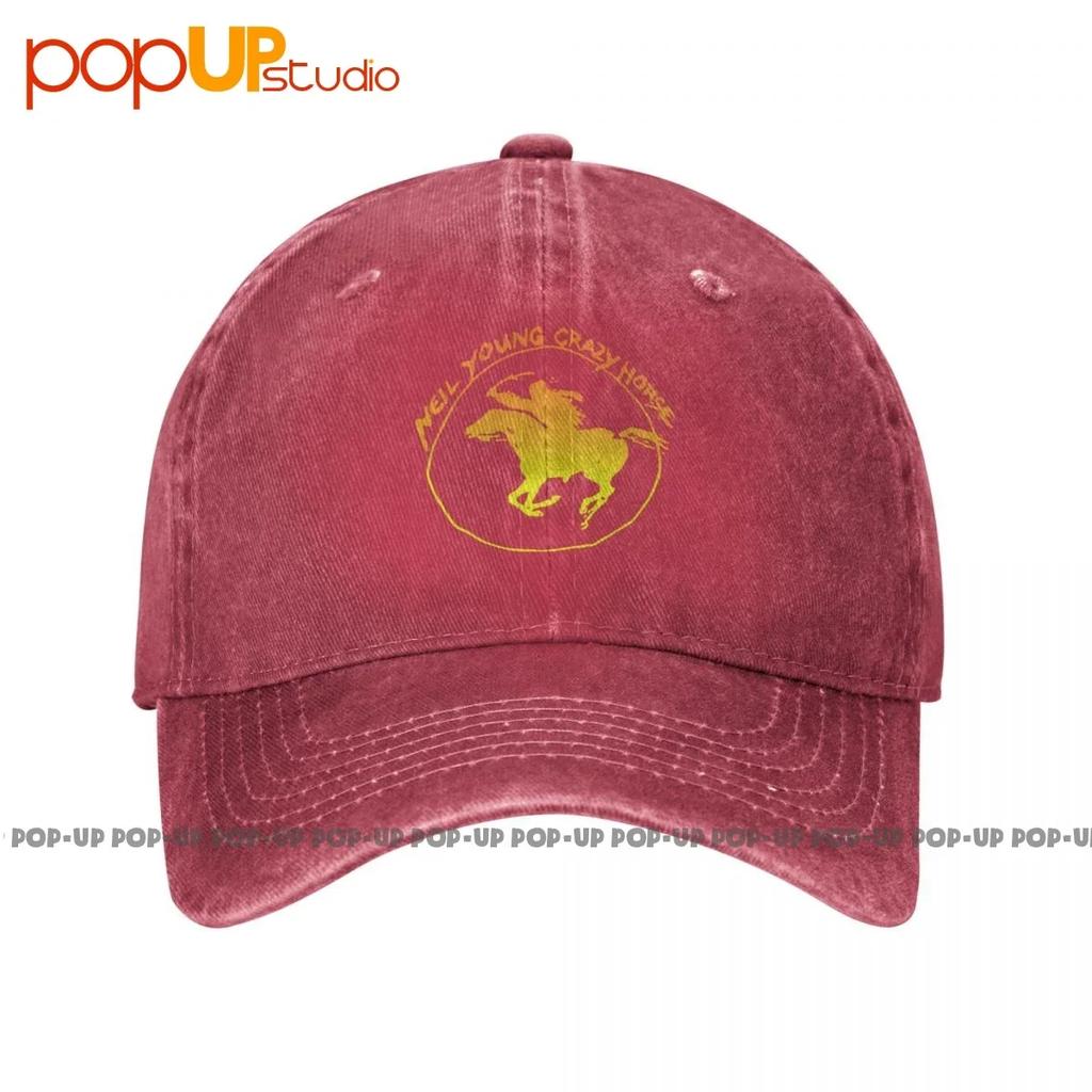 Neil Young Crazy Horse Washed Denim Baseball Cap Trucker Hats Top Comfortable