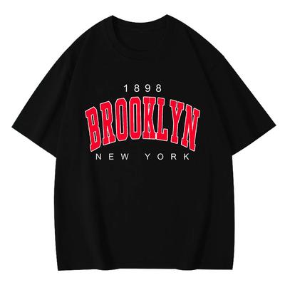 Brooklyn 1898 New York T-Shirt Summer Cotton Letter Printed T Shirt Men Women Harajuku Casual Short Sleeve Hip Hop Streetwear