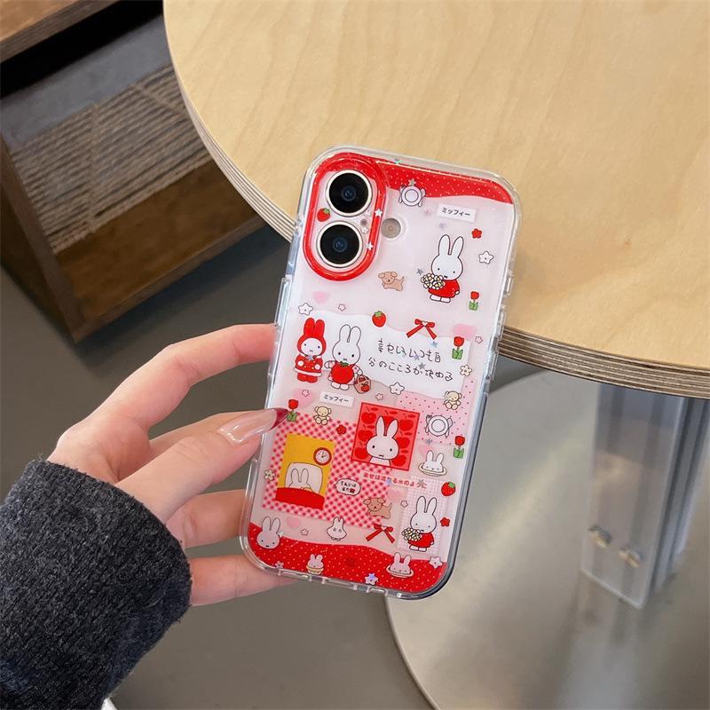 

Pastoral Sequin Strawberry Rabbit iPhone 17/16ProMax/15Pro Case for Women iPhone 17