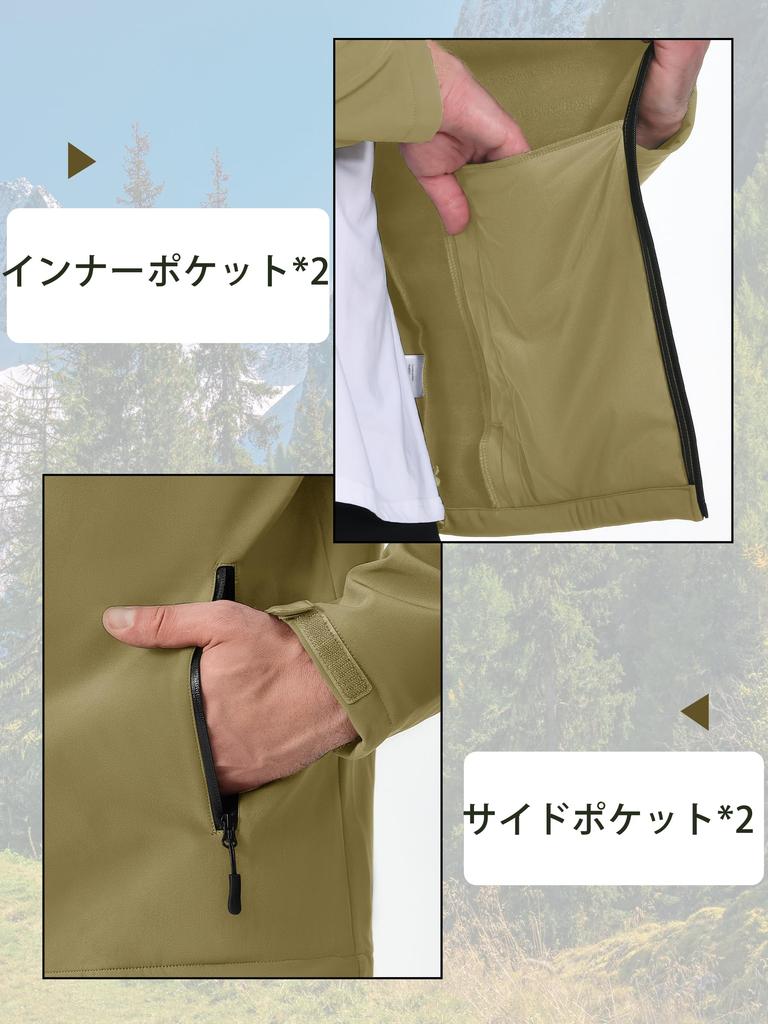 KEFITEVD Winter Winddichte Jacke mit Fleece und Militärischer Taktischer Jacke für Camping und Größe XL Herren Kälteschutzfutter, Wasserabweisend,