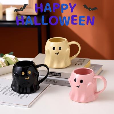 Halloween Geister Tasse Entzückende Keramik Geister Tasse Gruselige Neuheit Ghostface Kaffeetasse Tasse Tee Frühstück Milchbecher Kaffeetasse 400ml