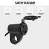 12V Motorcycle Handlebar 2.4A USB Adapter Charger with Digital Voltmeter Fits for 22mm-26mm Handlebars