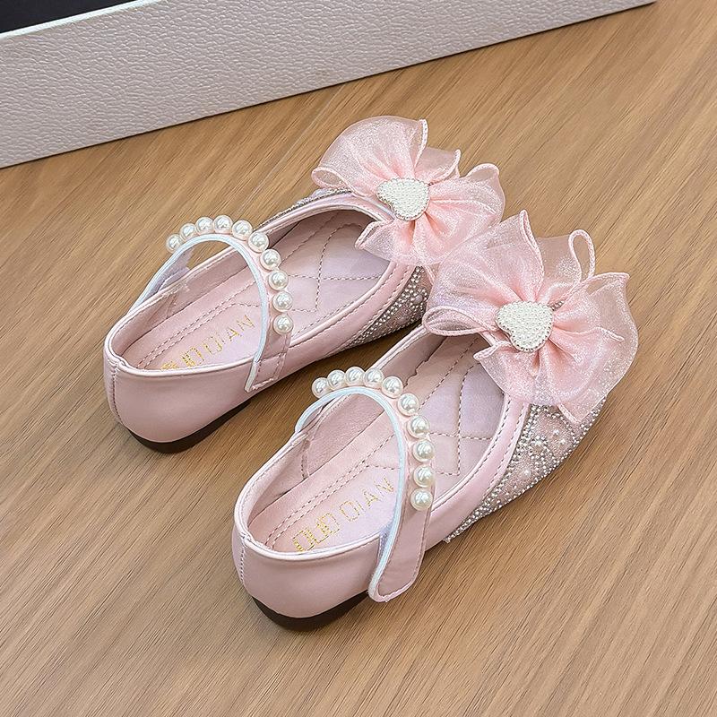 

Girls Soft Sole Pearl Princess Shoes for Spring Autumn Toddler Leather Shoes for Little Girls Fashion size 23 розовый