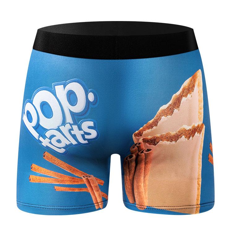 Men's European & American Size 3D Print Long Boxer Briefs