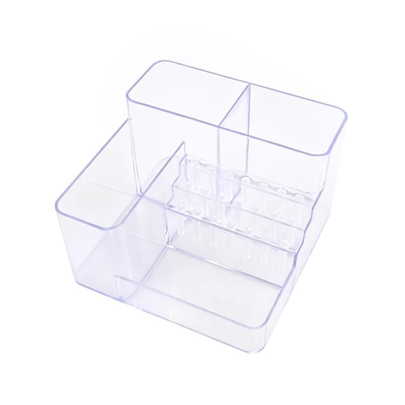 1Pcs Multi Compartment Nail Drill Bit Organizer Case For Nail Salon Desktop Manicure Accessory Plastic Nail Art Tool Storage Box