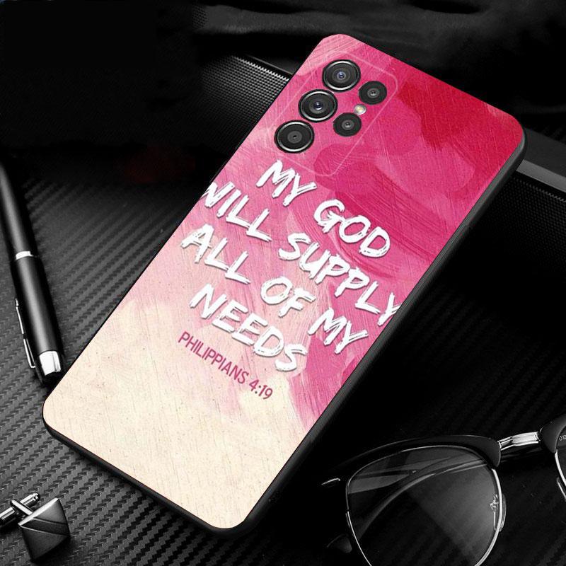 Phone Case for Samsung S26 S25 S24 S23 S22 Ultra S23 S22 S25 Plus S24 FE S26Edge Bible Verse Jesus Christian Case