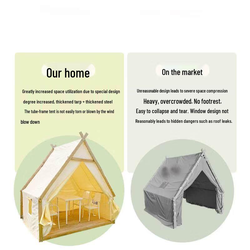 Junding Camp 4x3m White Wooden Outdoor Shelter