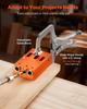 Pocket Hole Jig Kit, 12.7 to 38.1 mm Adjustable, Jig Pocket Hole System with Toolcase, C-Clamp, Step Drill, Hex Wrench, Drill Stop Ring, Square Drive