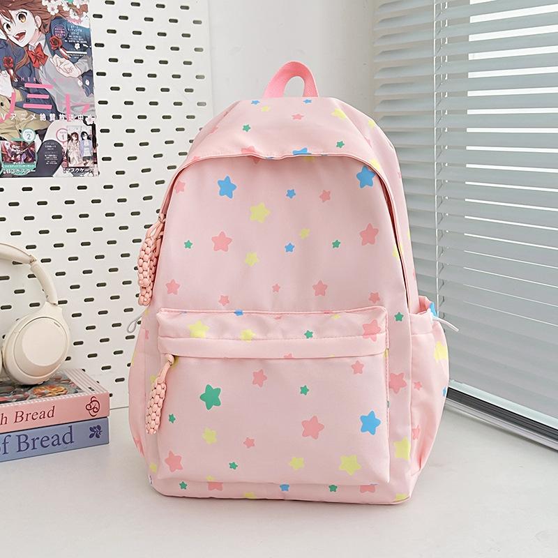 New high-value, fresh and sweet, colored star backpack, high school student large-capacity backpack