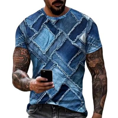 Herren T-Shirt 3D Digital Patchwork Grafikdruck Herren Designer Herren T-Shirts Herren Sommerkleidung Kurzarm T-Shirt Street Tops