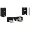 TV Cabinet Set 4 Pcs Black Particleboard