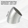 X AUTOHAUX Mandrel Bend Exhaust Elbow Pipe SS304 Stainless Steel