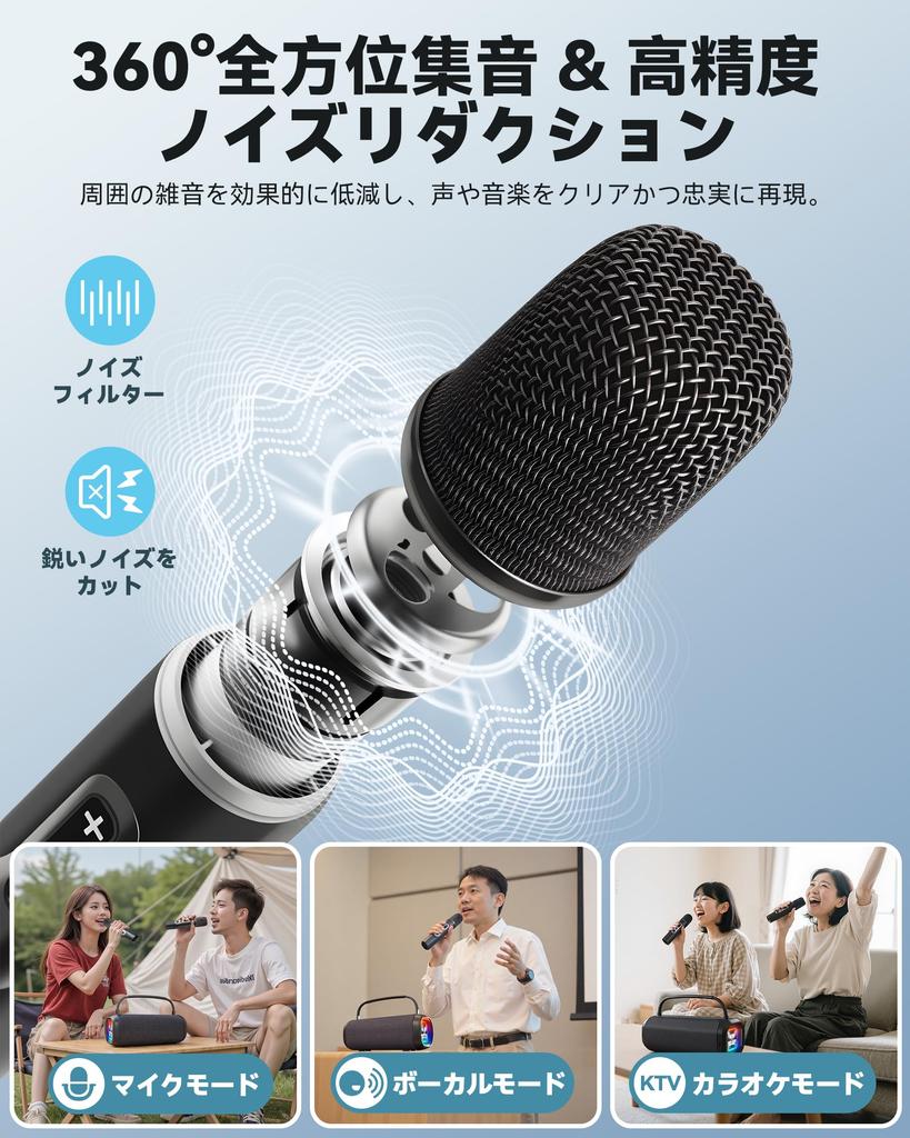 Hoshikou Denpa Wireless Microphone Bluetooth Karaoke Microphone Large Rechargeable Portable Home Mini Bluetooth Wireless Hours of Battery Active Ideal
