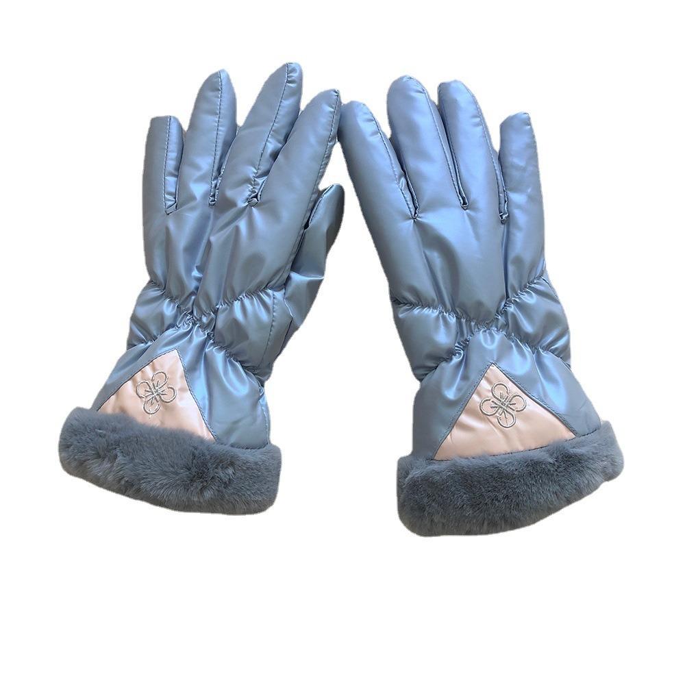 Warme Damen Skihandschuhe Schnee Motorradhandschuhe Weiche Winterfäustlinge Fahren