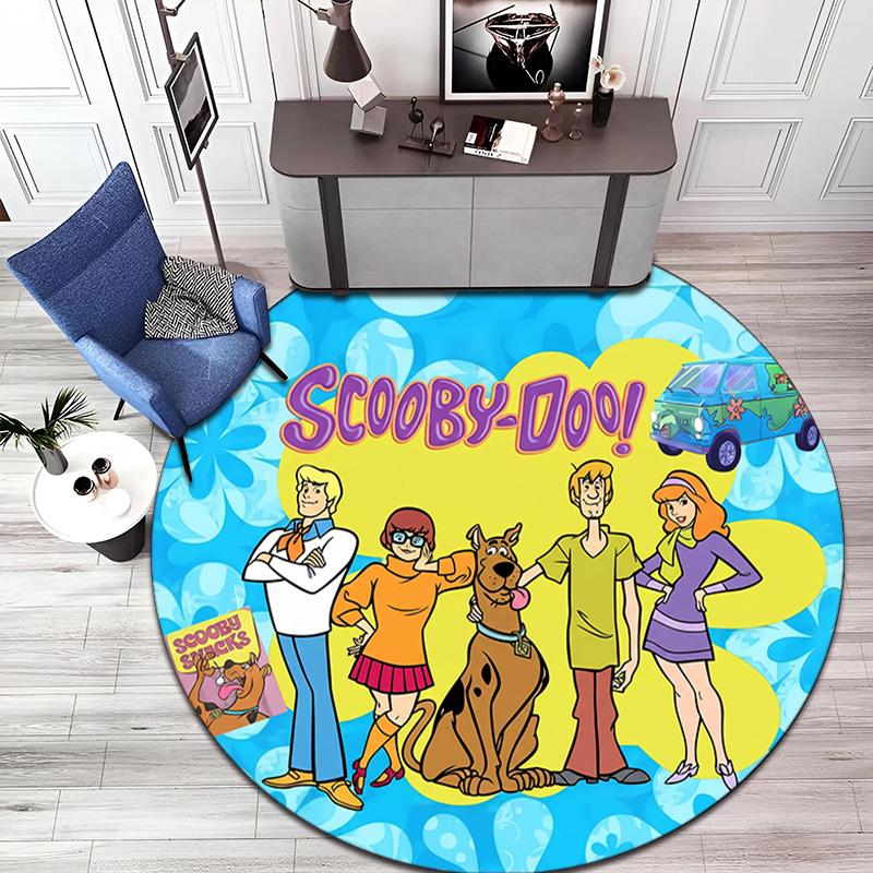 Halloween Supernatural Comedy Adventure Movie Scooby-Doo Round Carpet Soft Home Decoration Corridor Table and Chair Anti Slip Outdoor Floor Mat Rug 16