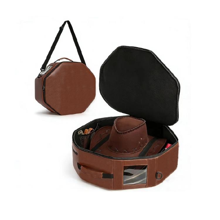 

Multifunctional Foldable Storage Container Wide Brimmed Hat Bag Case For Hats Scarves And Small Accessories темно-коричневого