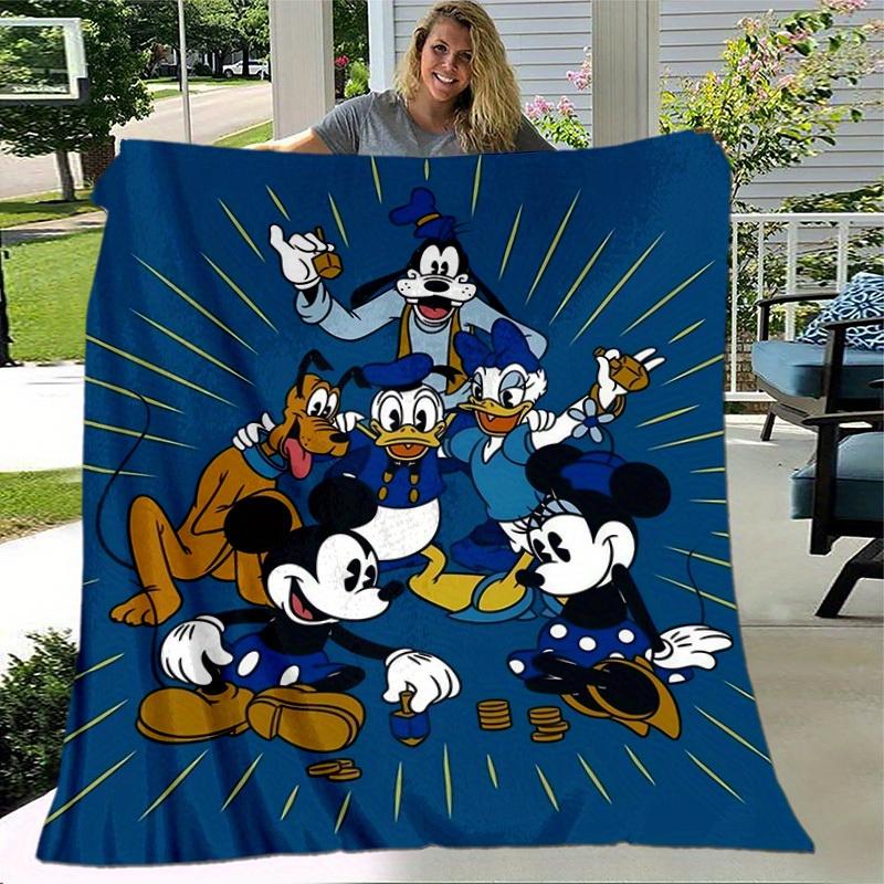 1pc. Disney Characters Plush Blanket - Cute Mickey Mouse, Minnie Mouse, Donald Duck, Goofy, Pluto - Soft Throw Blanket for Home Office Outdoor Gift