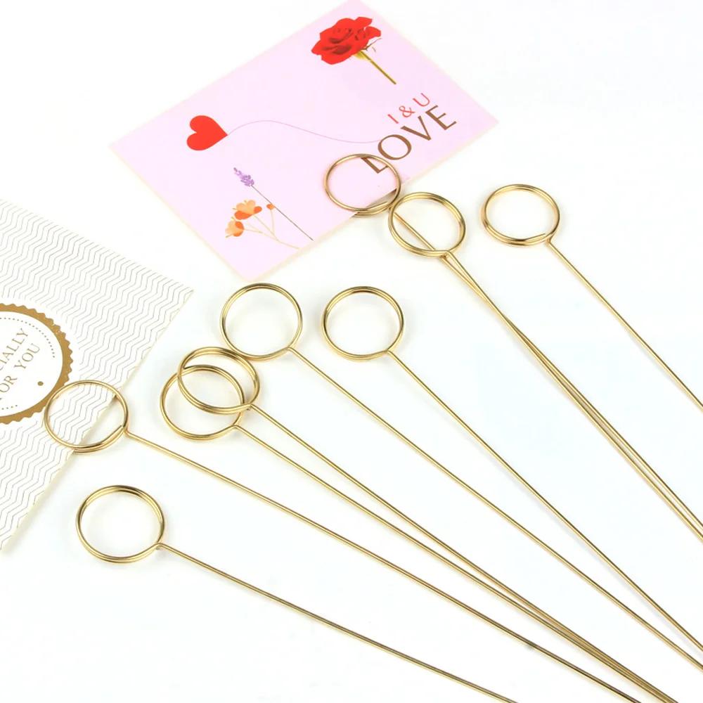 Heart DIY Flower Bunch Message Card Stand Wedding Birthday Postcard Clip Inserting Rod Card Holder Party Decoration