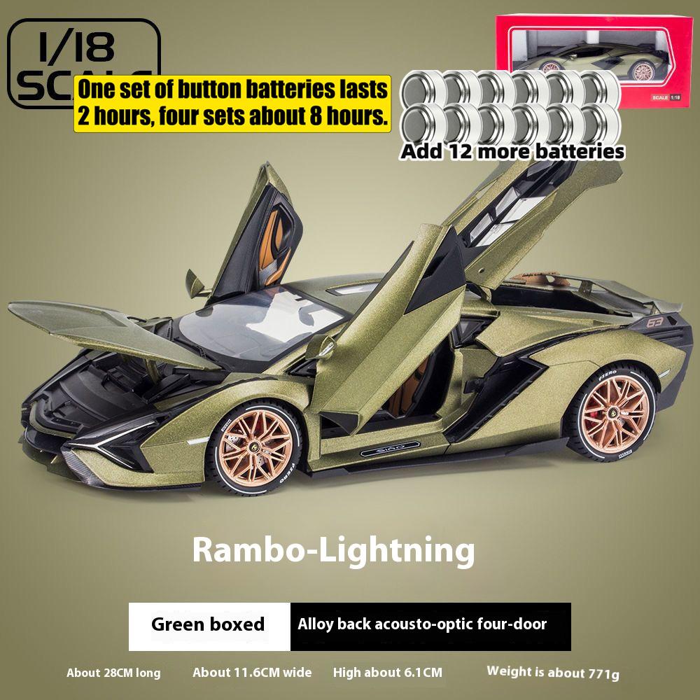 1/18 Lamborghini SIAN Lightning FKP37 Supercar Alloy Diecast Model Hight Simulation Sound Light Toy Holiday Gifts for Children Collection