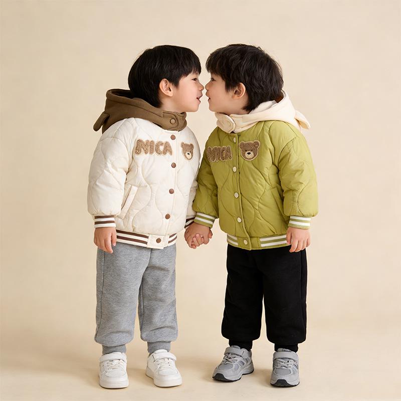 2026 Spring Baby Fleece-Lined Cotton Jacket - Machine Washable, Unisex One-Piece for Boys & Girls