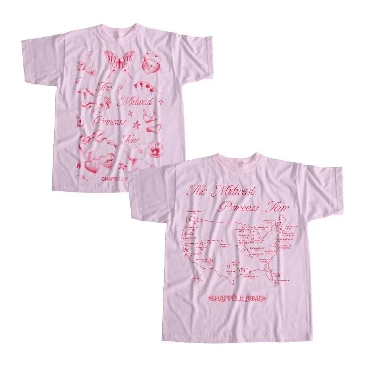 Chappell Roan Midwest Princess Tour Tour Merch T-shirt Full Size S-3XL XXXXL